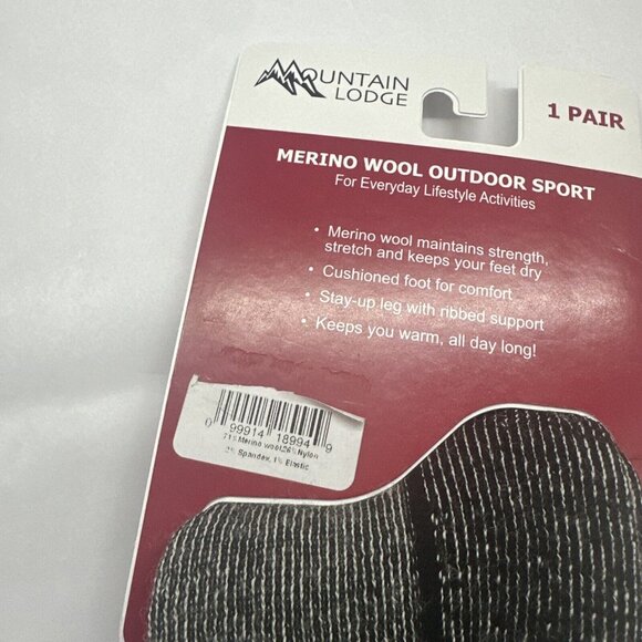 Mountain Lodge Merino Wool Blend 71% Outdoor hiking socks gray 4-10 - Picture 7 of 7
